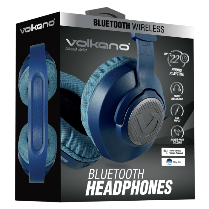 Volkano Asteroid Series Bluetooth Headphones - Blue