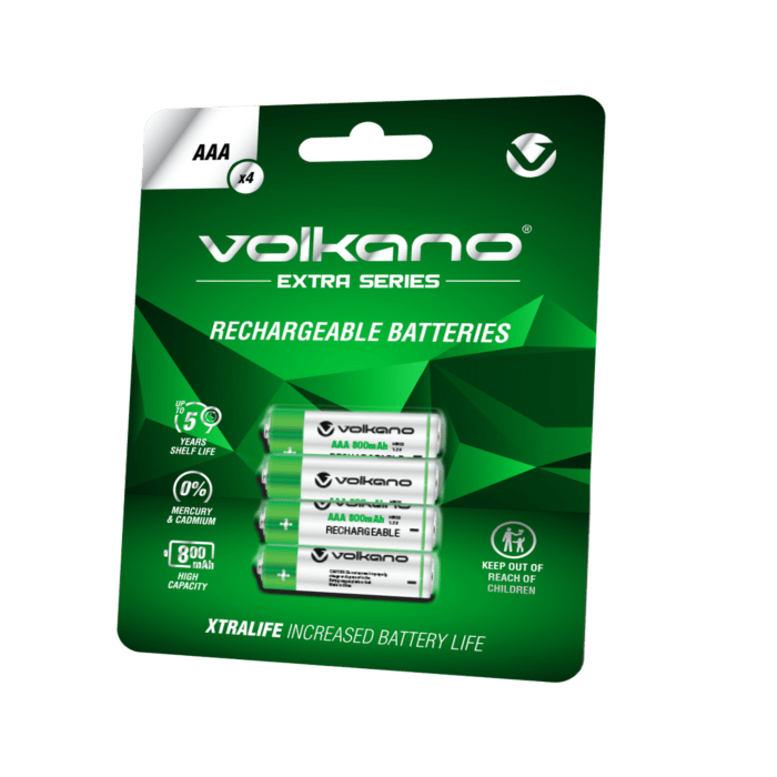 Volkano Extra series Rechargeable Batteries AAA pack of 4