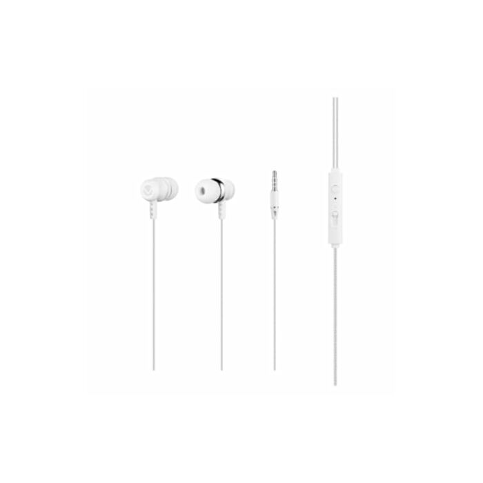 Volkano Stannic 2.0 Series Aux Earphones with Microphone - White