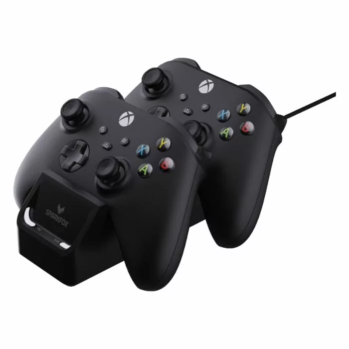 Sparkfox Xbox Series X Dual Controller Charging Dock with 2 x Rechargeable Batteries - Black
