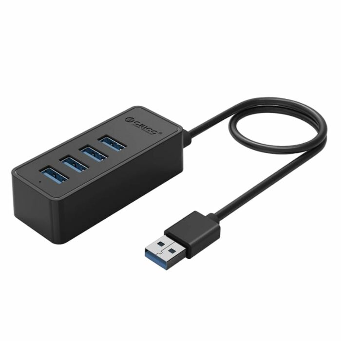 Orico 4 Port USB3.0 Hub Black|Micro USB Power Adapter Not Included - Black