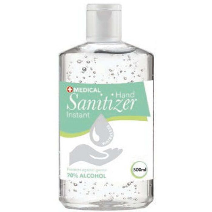 Medical Instant 70% Alcohol Hand Sanitizers 500ml Clear Pkt-3