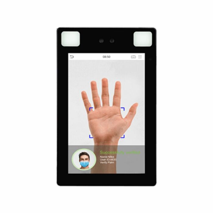 PROFACE X P IP68 RATED STAND ALONE ACCESS CONTROL DEVICE FACE AND PALM RECOGNITION WITH MASK DETECTION FACE CAPACITY 30000 PALM CAPACITY 5000 CARD CAPACITY 50000 LINUX OPERATING SYSTEM