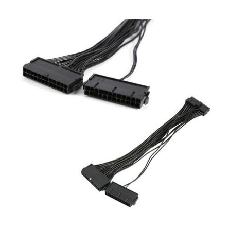 2 X 24 Pin To 1  X 24Pin ATX Cable