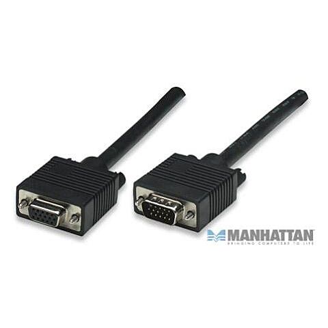 Manhattan SVGA Extension Cable HD15M (Male) to HD15F (Female) 10 metres Extends any monitor cable