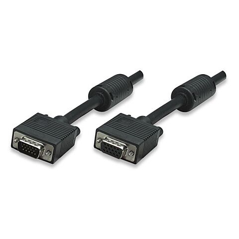 Manhattan SVGA Extension Cable - HD15 Male / HD15 Female with Ferrite Cores 20 m