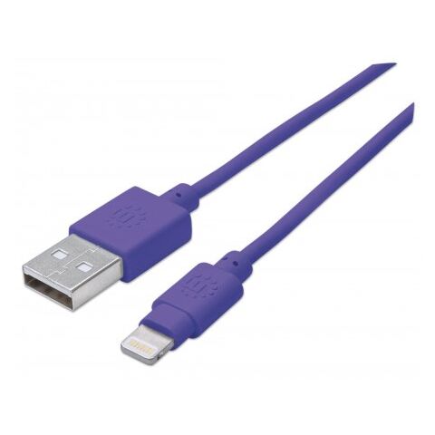 Manhattan iLynk Lightning Cable Type A Male to 8 Pin Male 1m (3 ft.) Purple