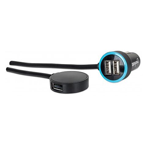 Manhattan PopCharge Auto Passenger Automotive USB Fast Charger with Four 1A Ports