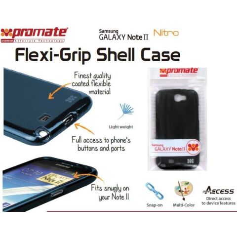 Promate Nitro Flexi-Grip Designed Case For Samsung Galaxy Note 2 Black