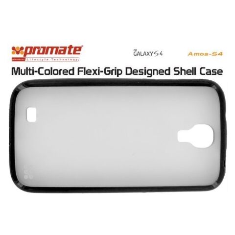 Promate Amos-S4 Multi-Colored Flexi-Grip Designed Shell Case for Samsung Galaxy S4-Black