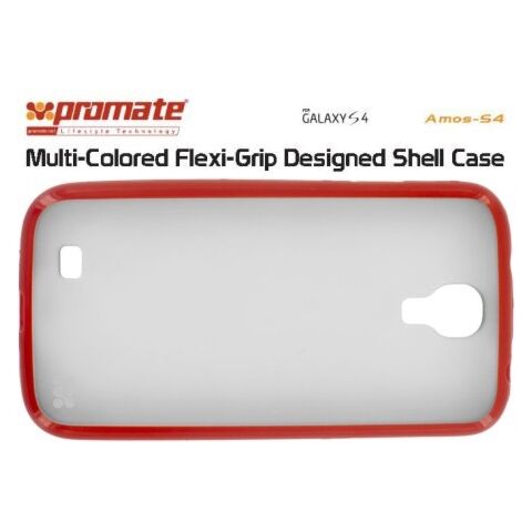Promate Amos-S4 Multi-Colored Flexi-Grip Designed Shell Case for Samsung Galaxy S4-Red