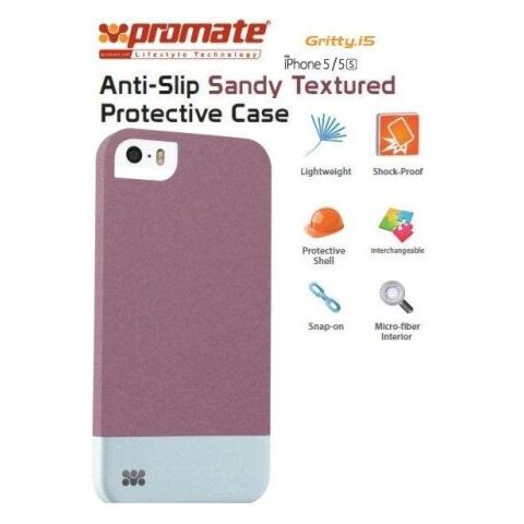 Promate Gritty-I5 Anti-Slip Sandy finishing protective case-for Iphone 5/5s-Maroon