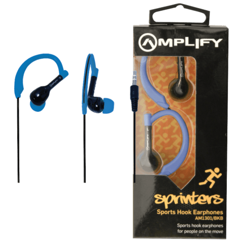 Amplify Sprinters Sports Hook Earphones Black & Blue