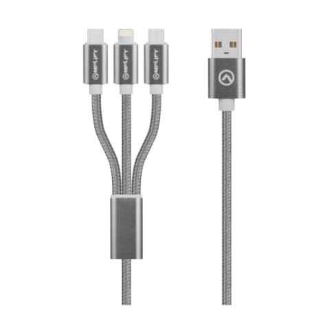 Amplify Linked Series 3 in 1 Charge cable - Gun Metal