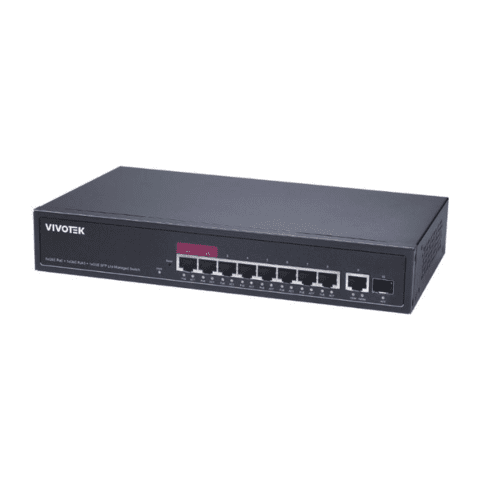 Vivotek 8-port GbE PoE Lite Managed Switch with 1x GbE and 1x SFP ports