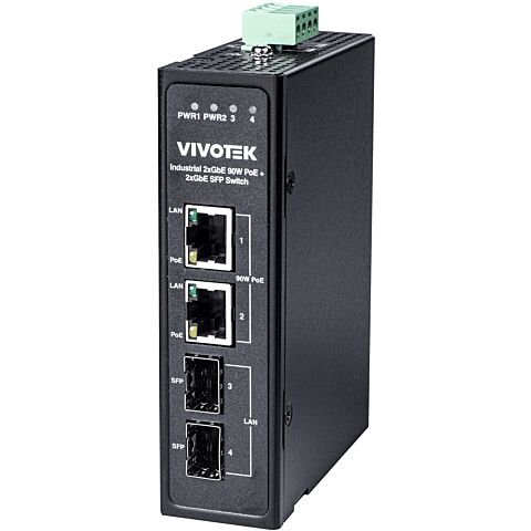 Vivotek Industrial 2x 90W bt PoE + 2x SFP Switch