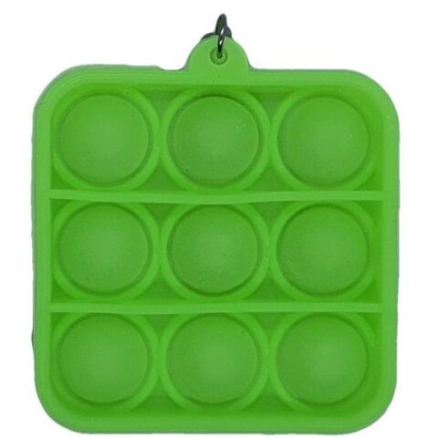 Sceedo Pop It Mini Bubble Key Ring - Green Square No Packaging No Warranty
