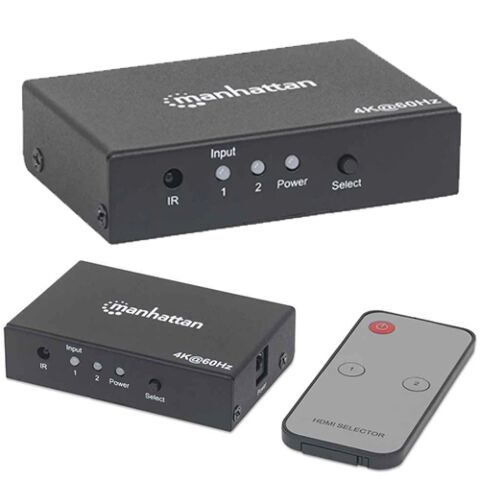 Manhattan 4K 2-Port HDMI Switch - 4K @ 60Hz
