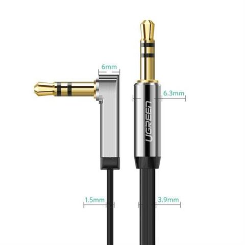 Ugreen 3.5mm Audio Cable Stereo Auxiliary AUX Cord Gold-Plated Male to Male Braided Cable - 2m