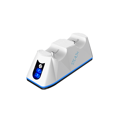 Stealth SP-C100V Twin USB Charging Dock + Play & Charge Cable - White