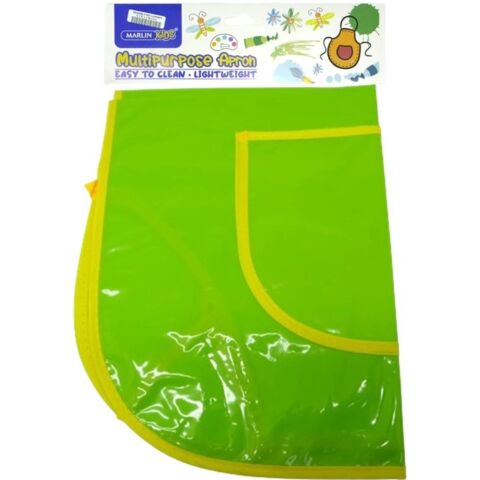 Marlin Multi Purpose Kids Plastic Aprons Lime Green Made From Durable Plastic Material