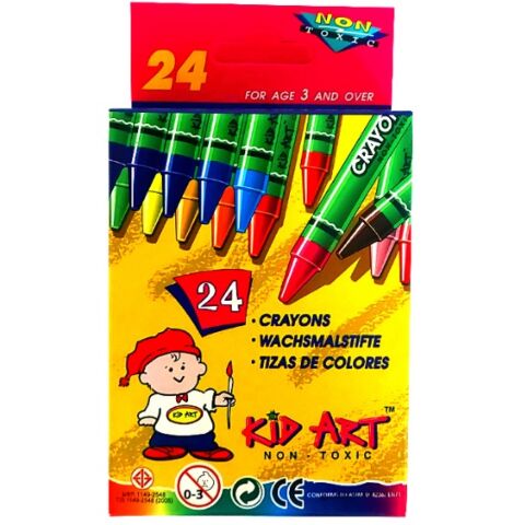 Kid Art Wax Crayons 24 Pack- Non-Toxic
