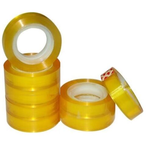 Brainware Office and Student Clear Tape 18mm x 30m Small Core Shrink Wrap ( Pack of 8 )