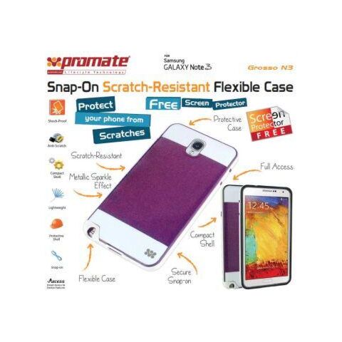 Promate Grosso.N3-Snap-On Scratch-Resistant Flexible Case-Red