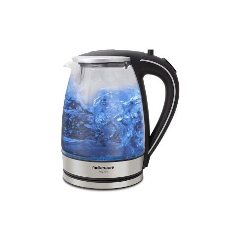 Mellerware 1.8L Glass Kettle Silver - 1.7l capacity