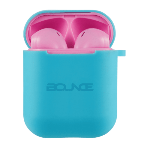 Bounce Buds Series True Wireless Earphones with Silicone Accessories - Pink and Blue