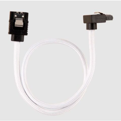 Corsair Premium Sleeved SATA 6Gbps 30cm 90? Connector Cable ? White