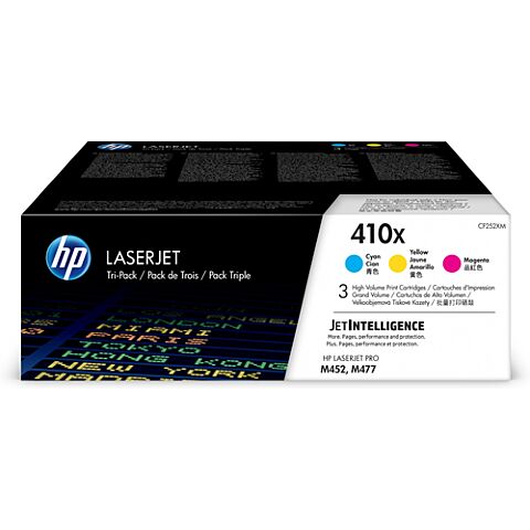 HP 410X 3-Pack High Yield Cyan/Magenta/Yellow Original Laserjet Toner Cartridges (Cf252Xm)