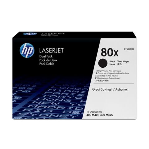 HP 80X Blackhigh Yield Laserjet Toner Cartridge Dual Pack - New