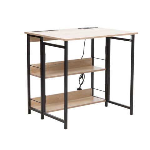 Everfurn Viron Folding Desk with x2 prong plugs and x2USB Charging Ports