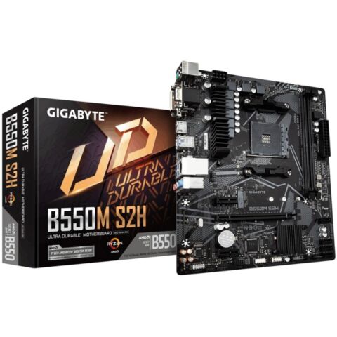 GIGABYTE AMD B550M S2H 3rd Generation AMD Ryzen processors 2x Dual DDR4 1x M2 HDMI DVI VGA Motherboard
