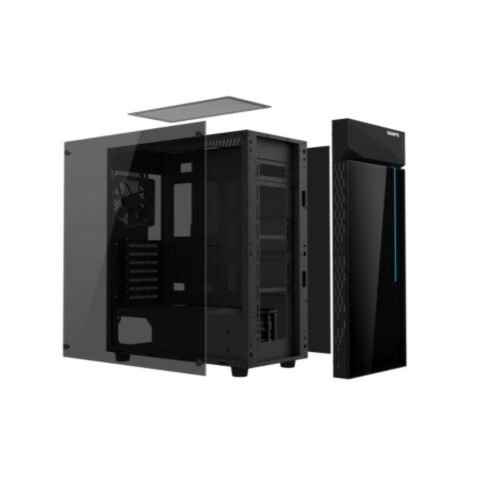 GIGABYTE C200 Glass Mid Tower Black Tempered Glass Side Panel ATX