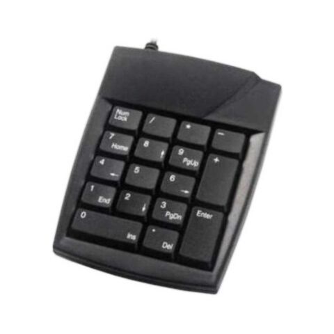 UniQue PS/2 Numeric Keypad -19Key Ultra Slim and Lightweight 1 Metre cable length PS/2 Interface-Black