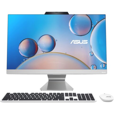 ASUS M3400WFAK-58512W0W AIO Advanced M3400 AMD Ryzen 5 7520U 4.30GHz 4-Core 23.8 inch Full HD (1920x1080) Anti-glare 8GB(On-Board) LPDDR5 512GB M.2 NVMe SSD Windows 11 Home White All-In-One Desktop PC