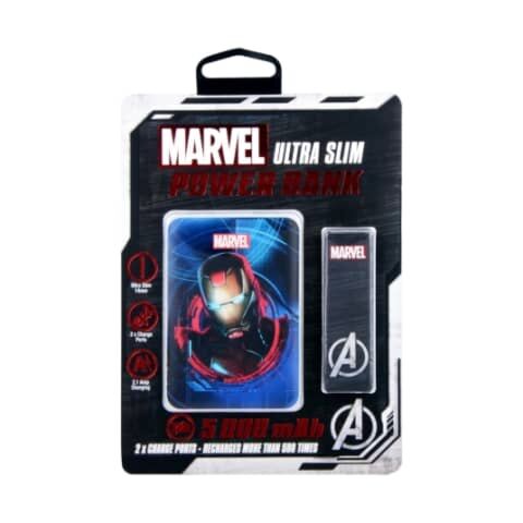 Marvel Ironman 5000mAh Ultra Slim and Compact Powerbank with Built-in Overcharge