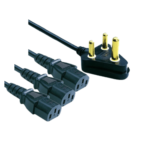 Cable Normal 3Pin Plug to 3 X IEC 3.8m
