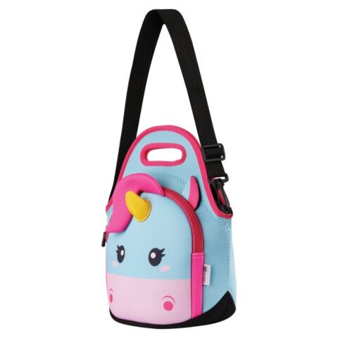 Quest Neoprene Lunch Bag Unicorn Blue and Pink