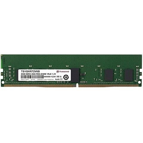 Transcend 8GB DDR4-2666 Reg-Dimm Cl17 2rx8 1gx8 CL 19 288-pin Memory Module