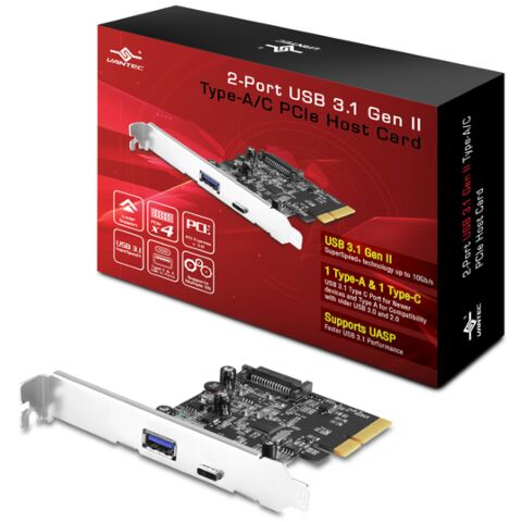 Vantec 2-Port USB 3.1 Gen II Type A/C PCIe Host Card
