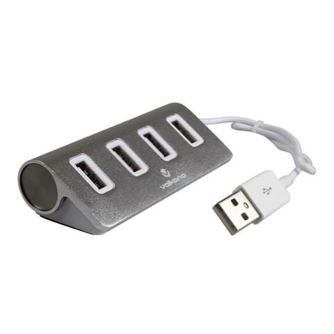 Volkano Pivot series 4 port USB Hub - Silver