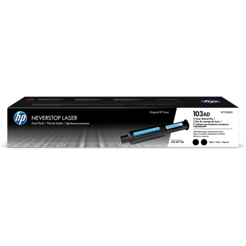 HP 103AD Black Toner Cartridges 2500 Pages Each Original W1103AD Dual-pack