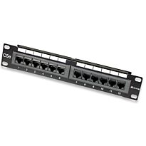 Intellinet 12 Port Passive PoE Patch Panel - 24 Port Patch Panel with 12 port RJ45 Data In and 12 port RJ45 Data and Power Out