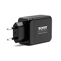Port Designs USB-C and USB-A Fast Charger Black