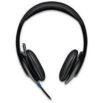 Logitech Headset H540 USB Headset Laser Tuned Drivers Comfortable Padding On Ear Audio Controls  Plug &amp; Play