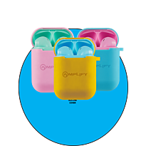 Amplify Buds Series True Wireless Earphones with Silicone Accessories - Pink/Blue