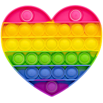 Sceedo Pop It Bubble Heart Fidget - Small Rainbow No Packaging No Warranty